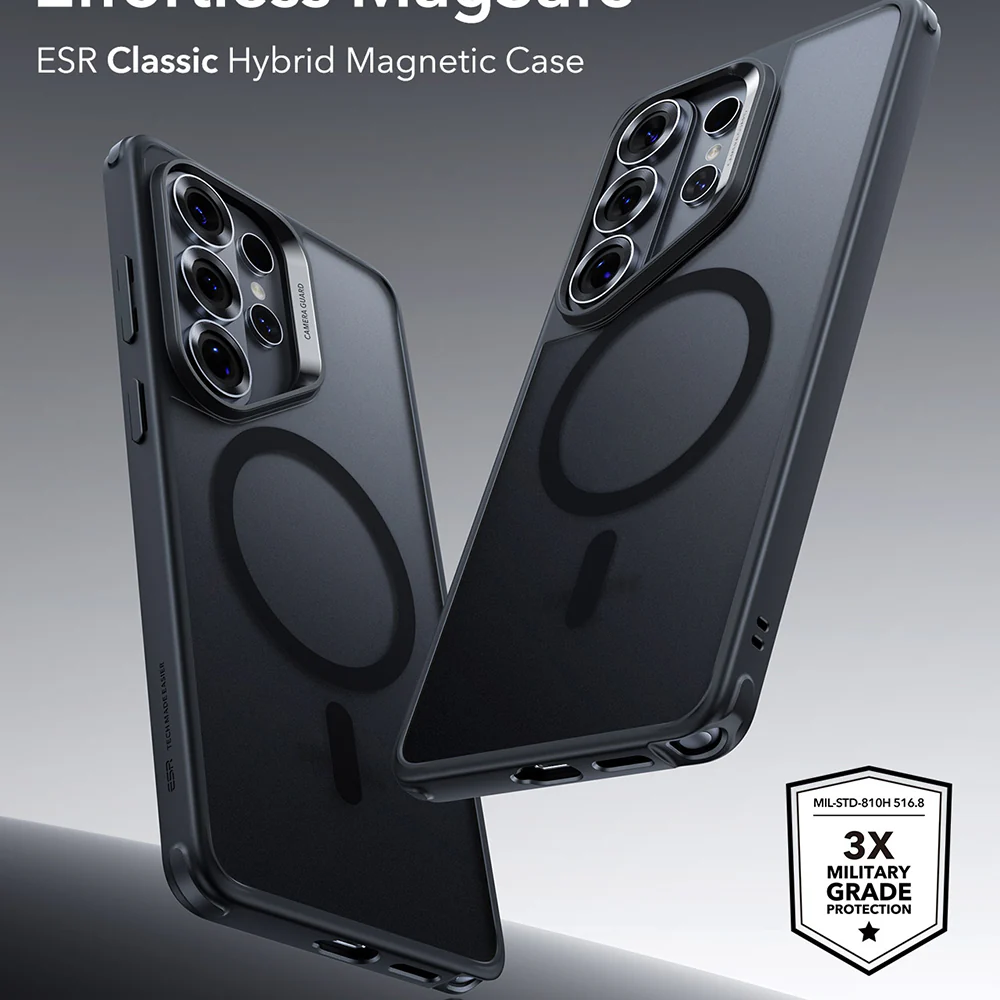 MagSafe Case for Samsung Galaxy S26 Ultra S948, ESR, Classic Hybrid, Satin Black - Image 2