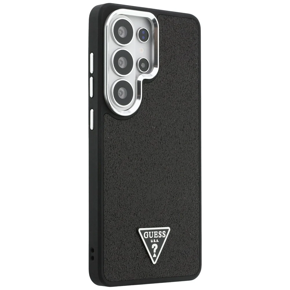 MagSafe Case for Samsung Galaxy S26 Ultra S948, Guess, Fixed Glitter Triangle Logo, Black - Image 3