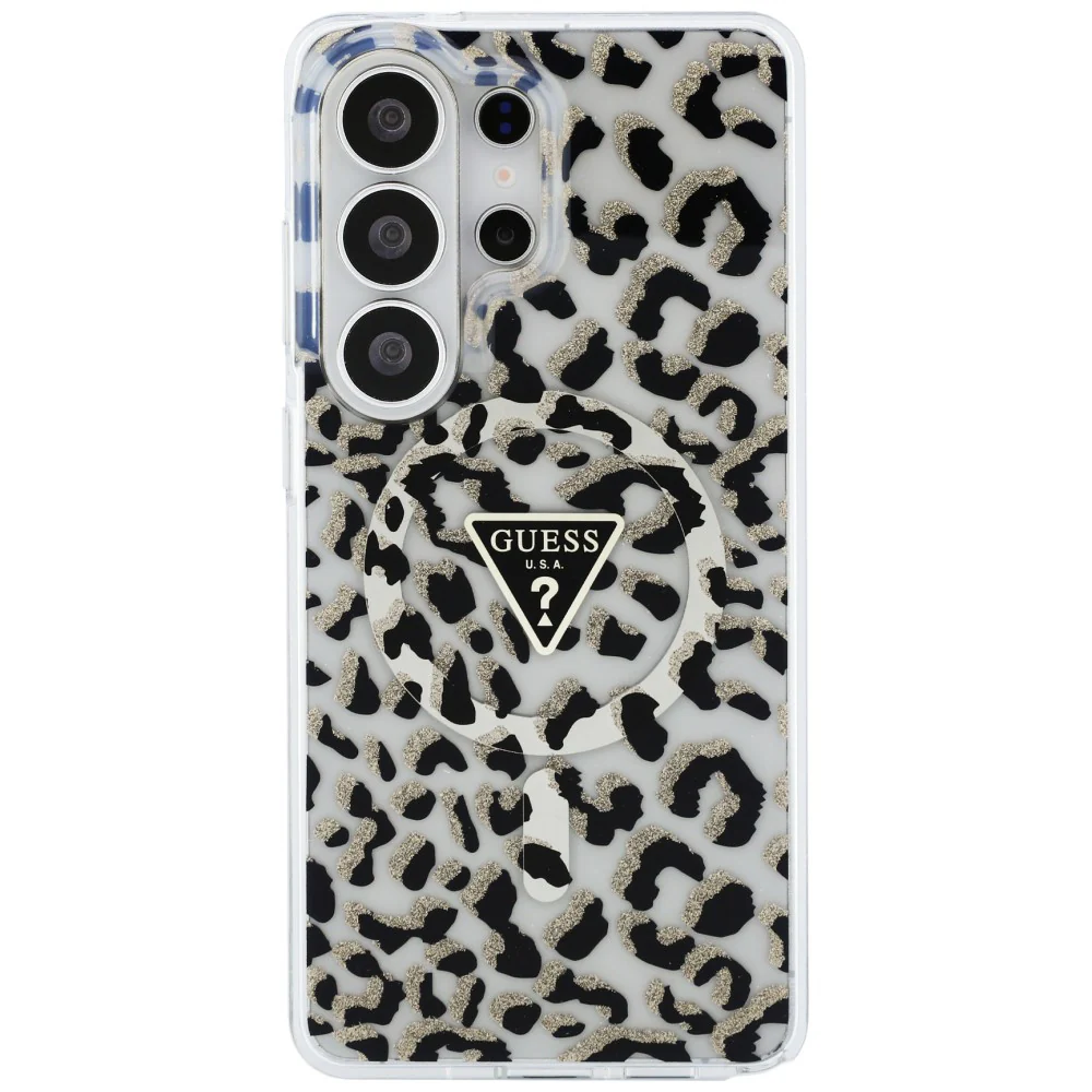 MagSafe Case for Samsung Galaxy S26 Ultra S948, Guess, IML Leopard Pattern, Black - Image 2