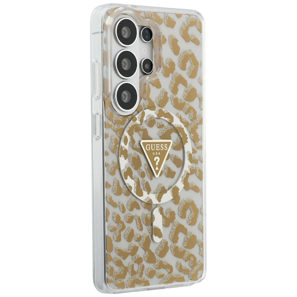 MagSafe Case for Samsung Galaxy S26 Ultra S948, Guess, IML Leopard Pattern, Brown - Image 4