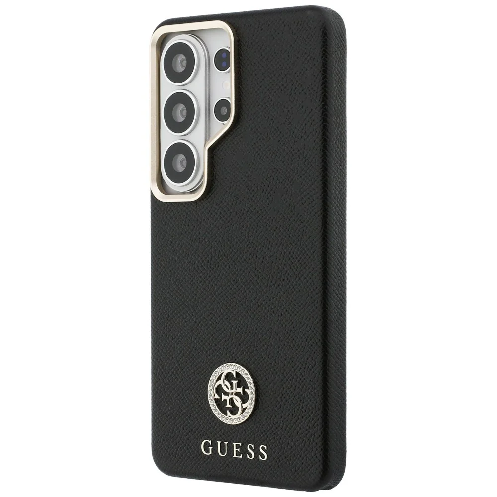 MagSafe Case for Samsung Galaxy S26 Ultra S948, Guess, Rhinestone Round Logo, Black - Image 3