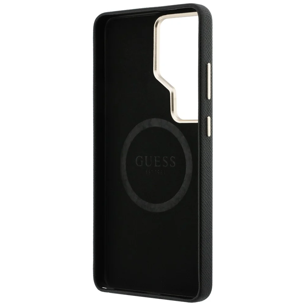 MagSafe Case for Samsung Galaxy S26 Ultra S948, Guess, Rhinestone Round Logo, Black - Image 4