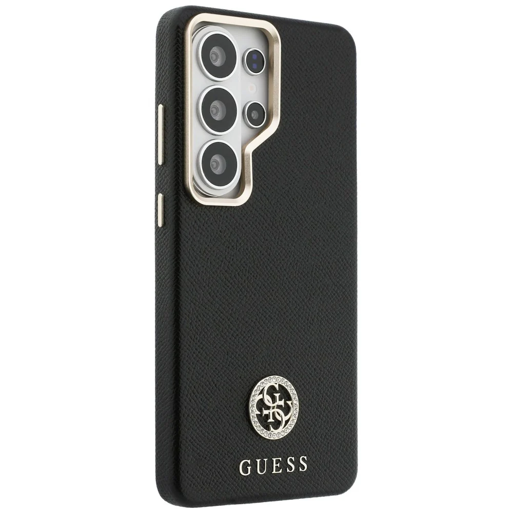MagSafe Case for Samsung Galaxy S26 Ultra S948, Guess, Rhinestone Round Logo, Black - Image 6