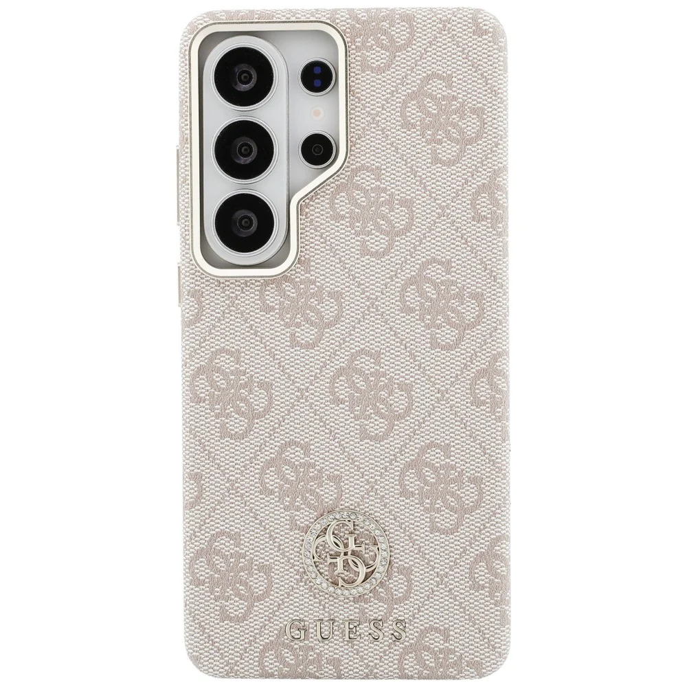 MagSafe Case for Samsung Galaxy S26 Ultra S948, Guess, Rhinestone Round Logo, Pink - Image 2