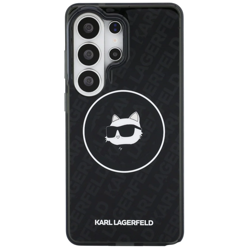 MagSafe Case for Samsung Galaxy S26 Ultra S948, Karl Lagerfeld, IML Choupette Head on KL Repeated Logo, Black - Image 2