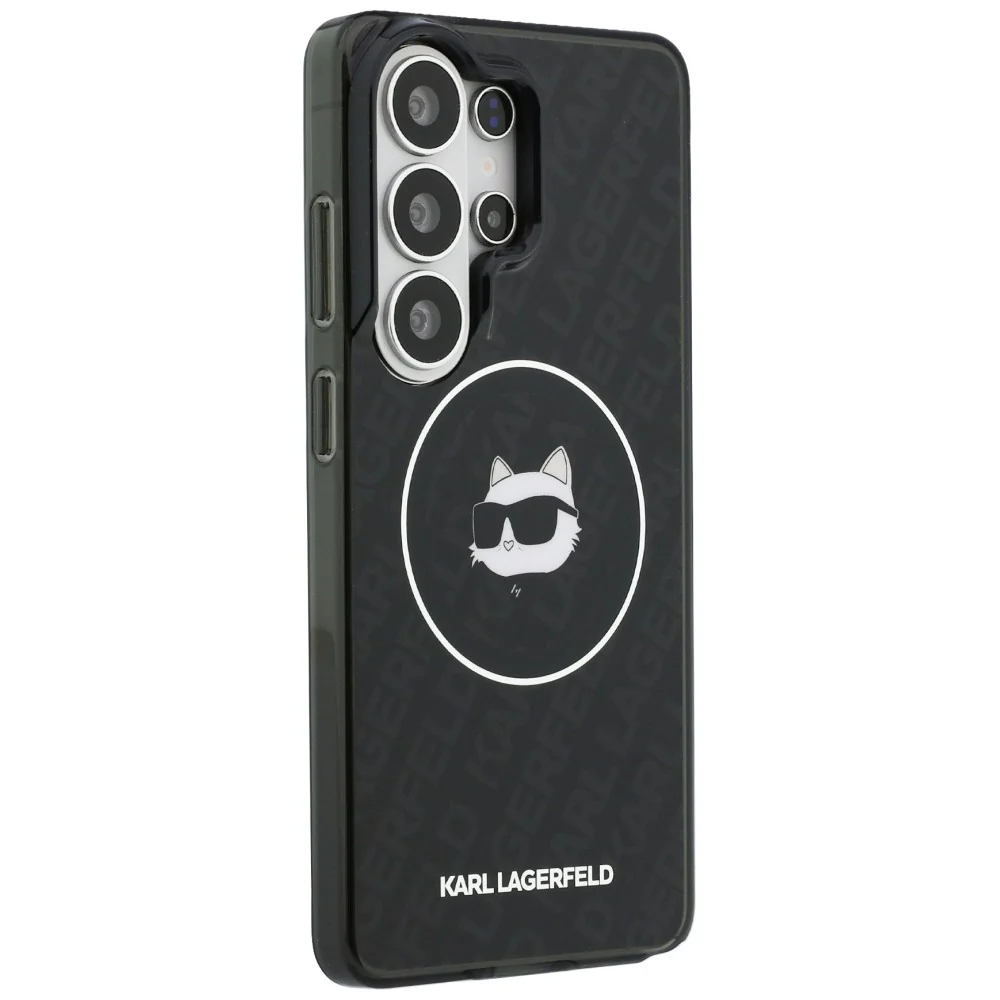 MagSafe Case for Samsung Galaxy S26 Ultra S948, Karl Lagerfeld, IML Choupette Head on KL Repeated Logo, Black - Image 3