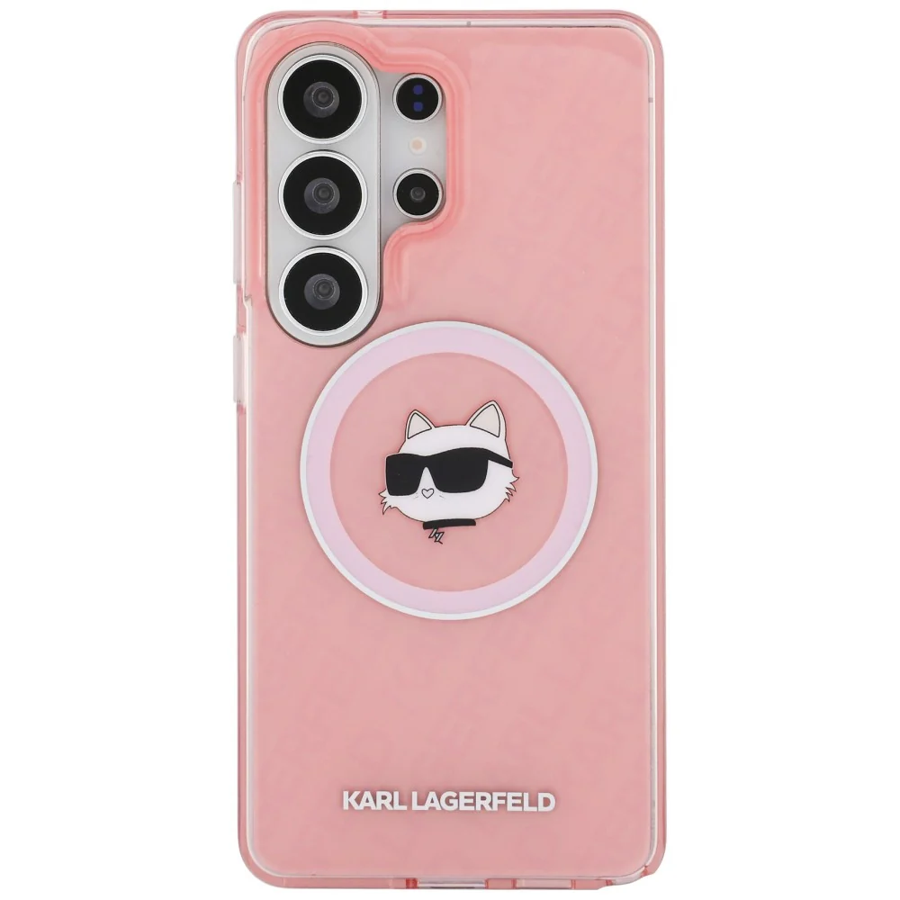 MagSafe Case for Samsung Galaxy S26 Ultra S948, Karl Lagerfeld, IML Choupette Head on KL Repeated Logo, Pink - Image 2