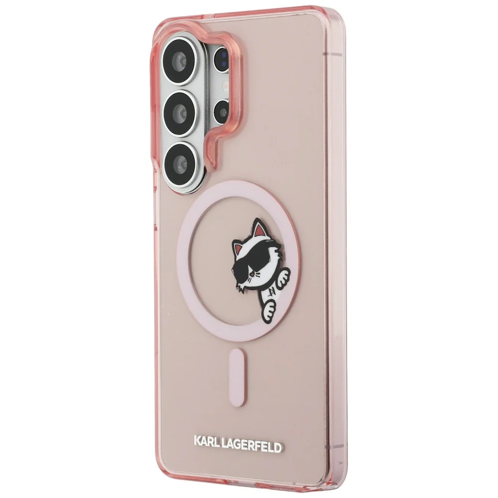 MagSafe Case for Samsung Galaxy S26 Ultra S948, Karl Lagerfeld, IML Choupette Peekaboo Logo, Pink - Image 4