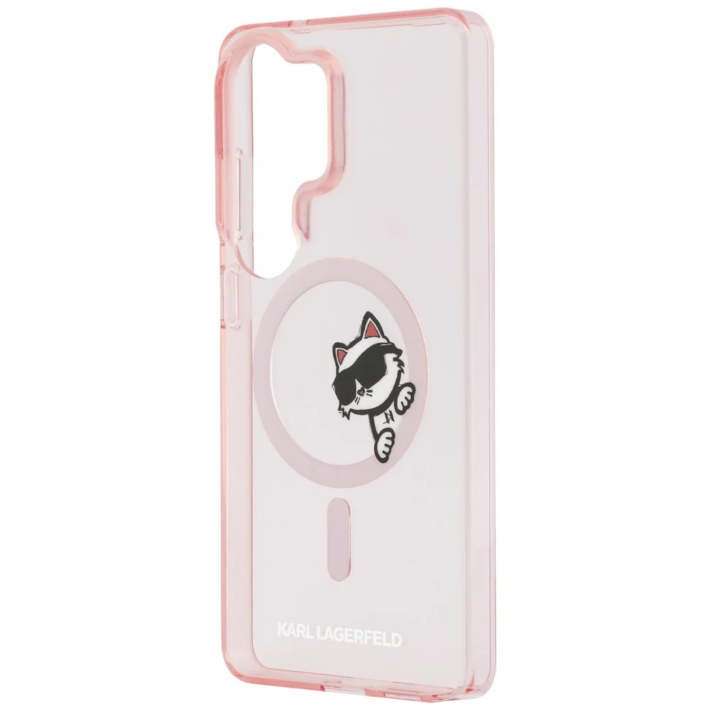 MagSafe Case for Samsung Galaxy S26 Ultra S948, Karl Lagerfeld, IML Choupette Peekaboo Logo, Pink - Image 6