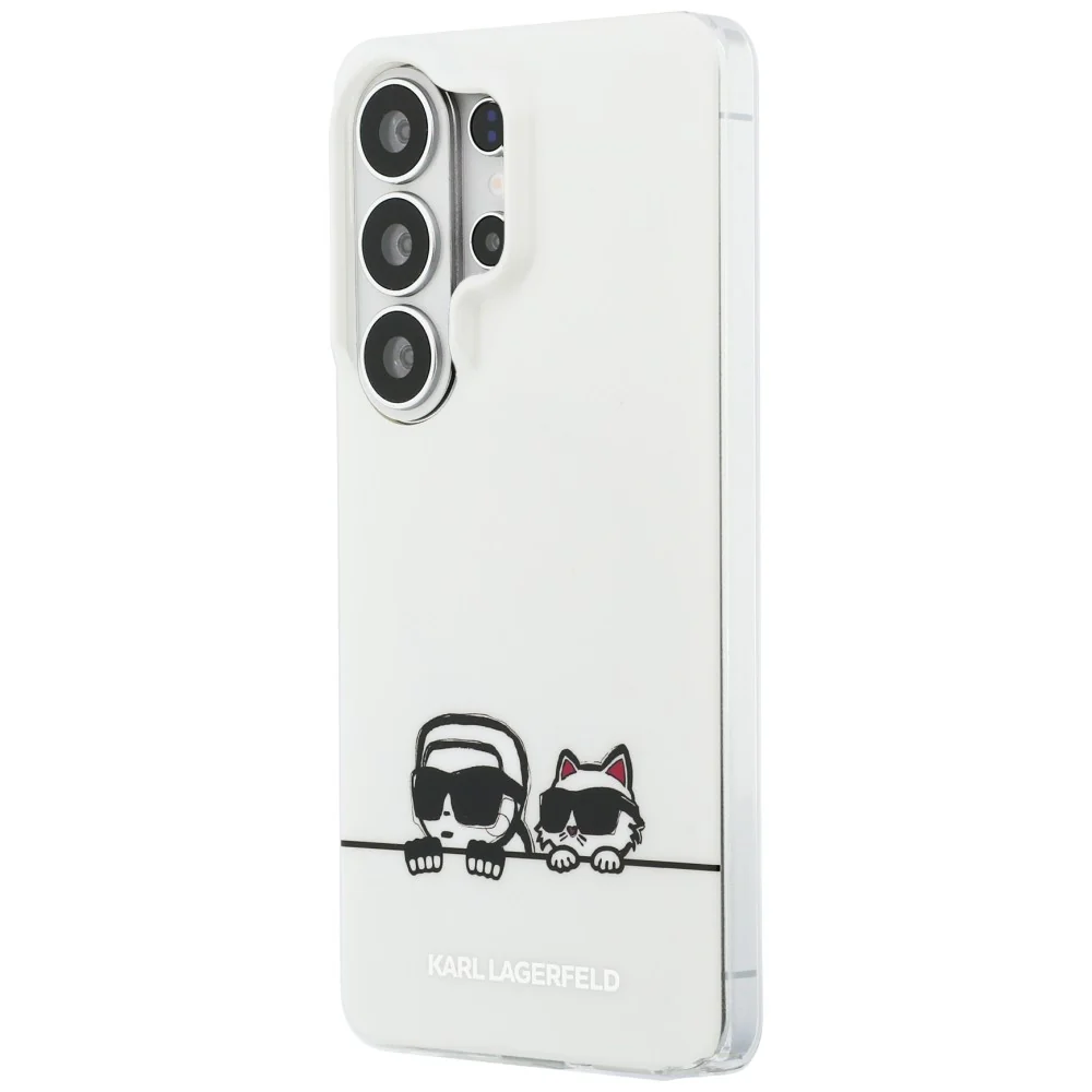 MagSafe Case for Samsung Galaxy S26 Ultra S948, Karl Lagerfeld, IML Karl & Choupette Peekaboo Logo, White - Image 3