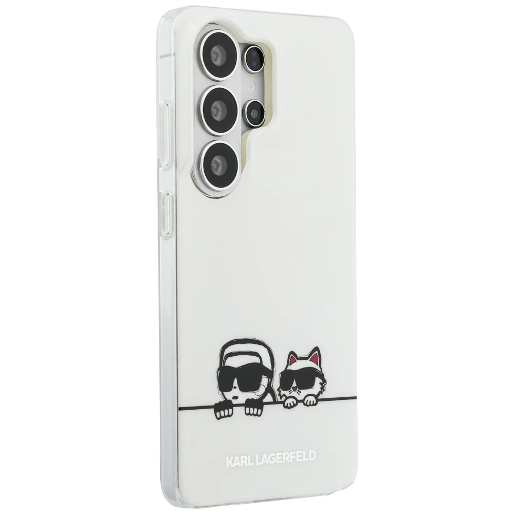 MagSafe Case for Samsung Galaxy S26 Ultra S948, Karl Lagerfeld, IML Karl & Choupette Peekaboo Logo, White - Image 4