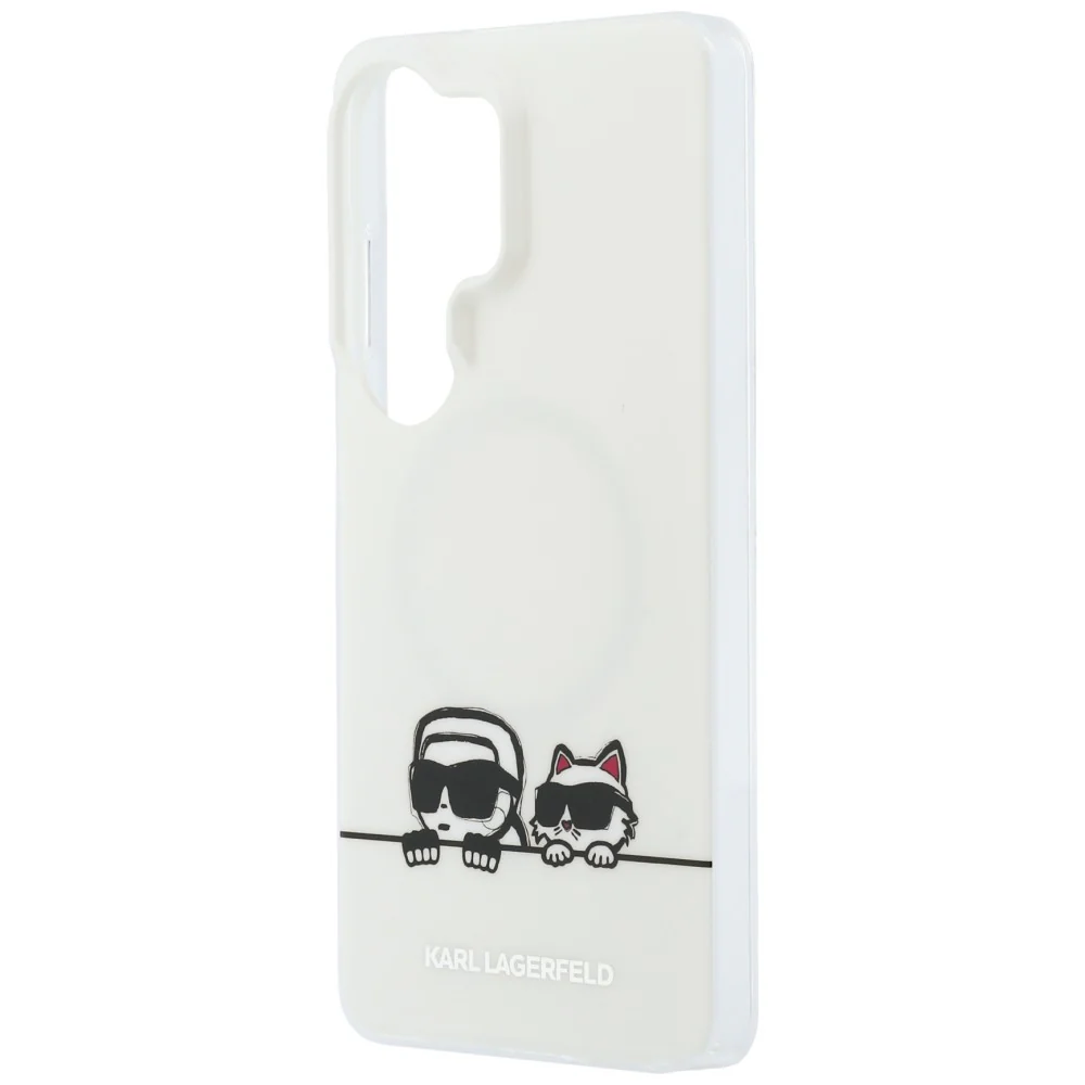 MagSafe Case for Samsung Galaxy S26 Ultra S948, Karl Lagerfeld, IML Karl & Choupette Peekaboo Logo, White - Image 5