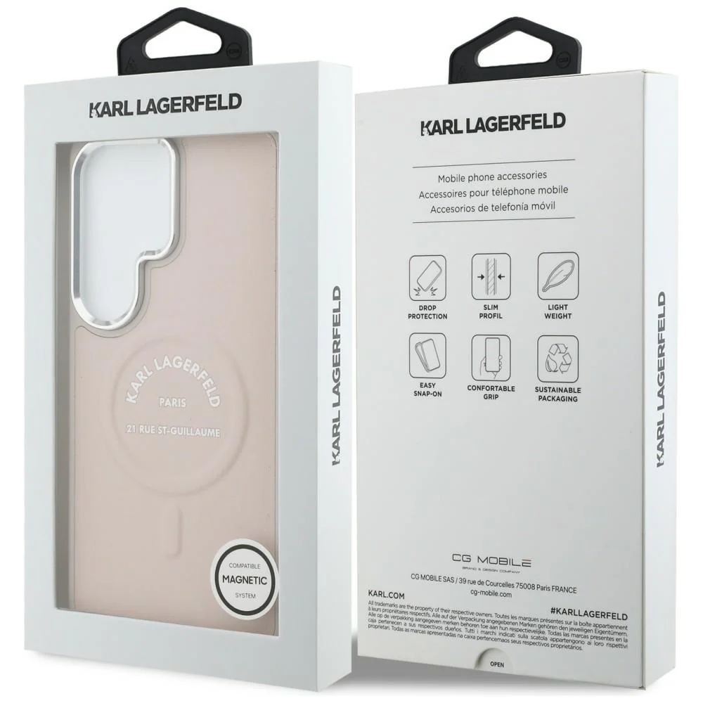 MagSafe Case for Samsung Galaxy S26 Ultra S948, Karl Lagerfeld, Karl RSG Logo, Pink - Image 7