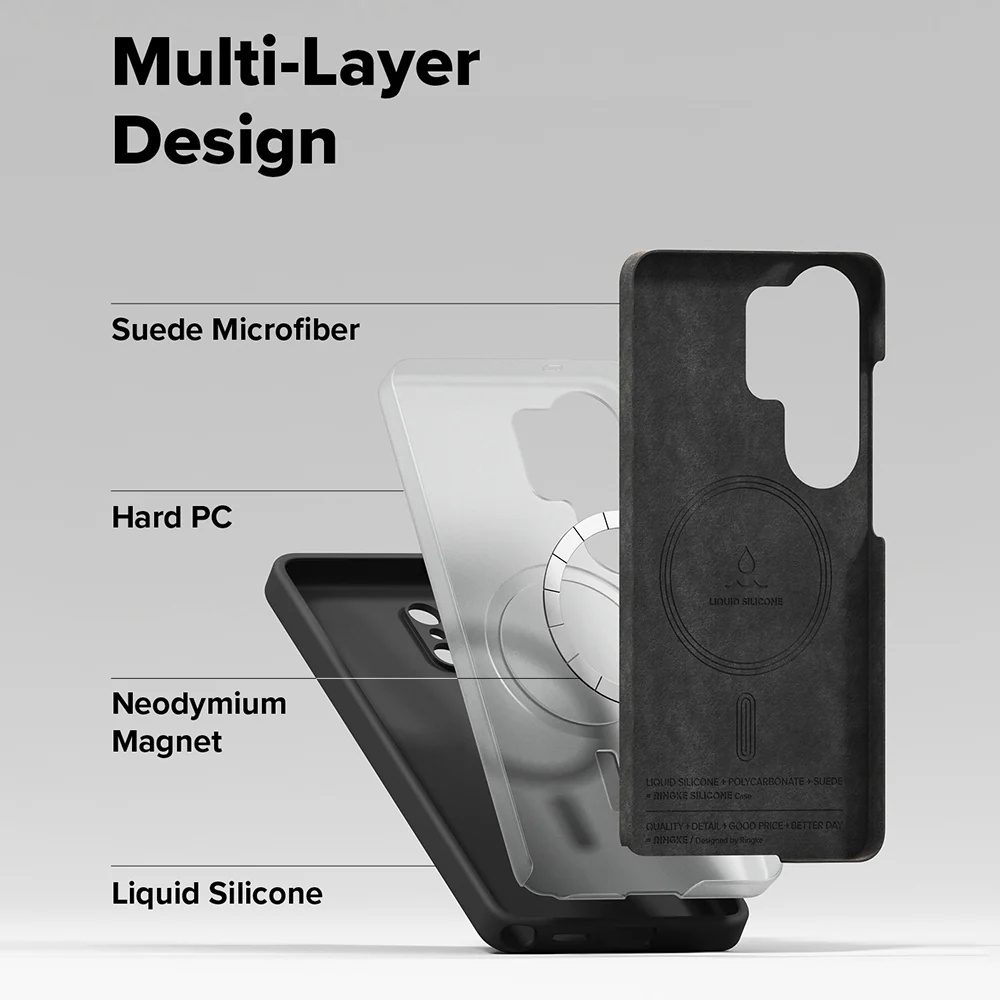 MagSafe Case for Samsung Galaxy S26 Ultra S948, Ringke, Silicone, Black - Image 6