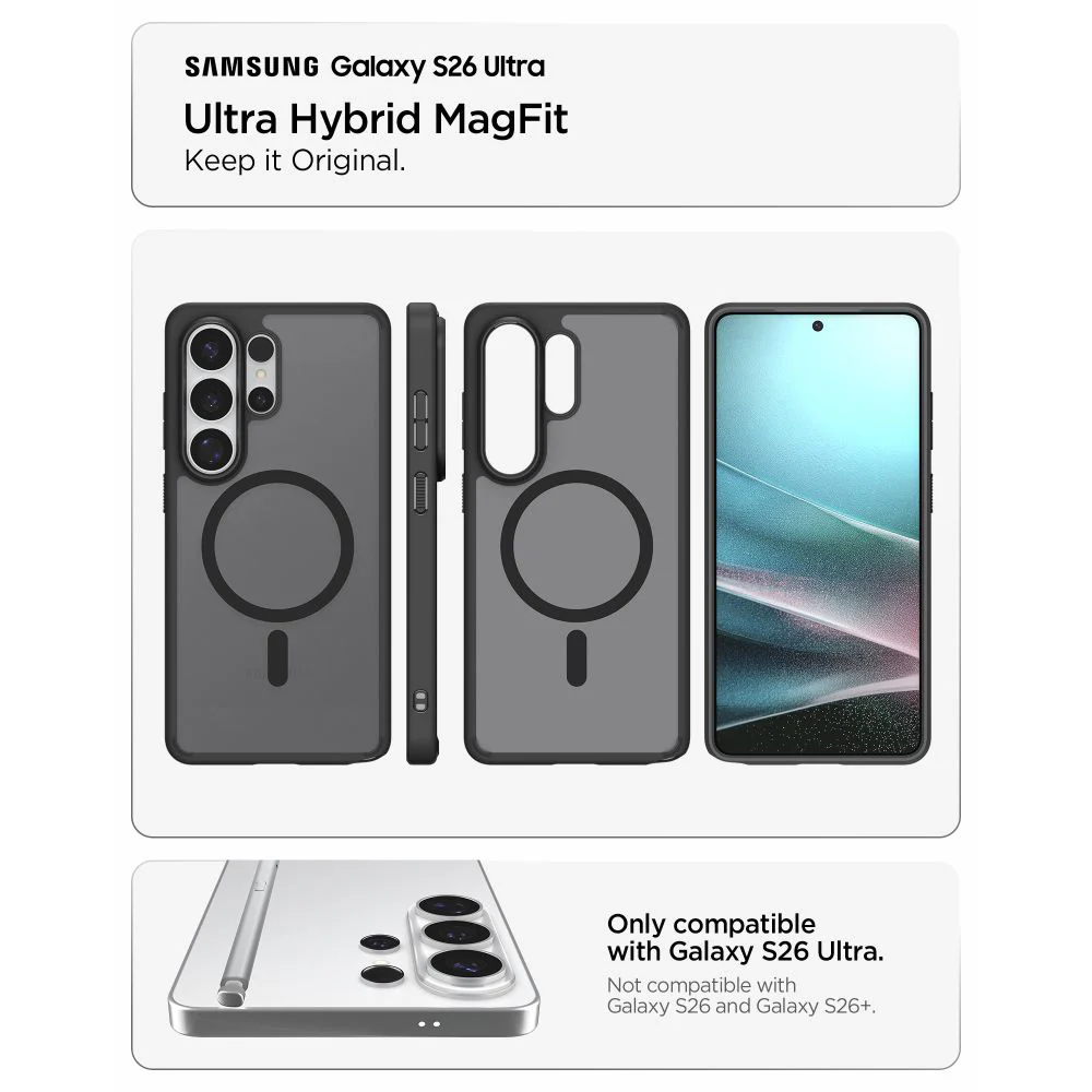 MagSafe Case for Samsung Galaxy S26 Ultra S948, Spigen, Ultra Hybrid, Satin Black ACS10681 - Image 7