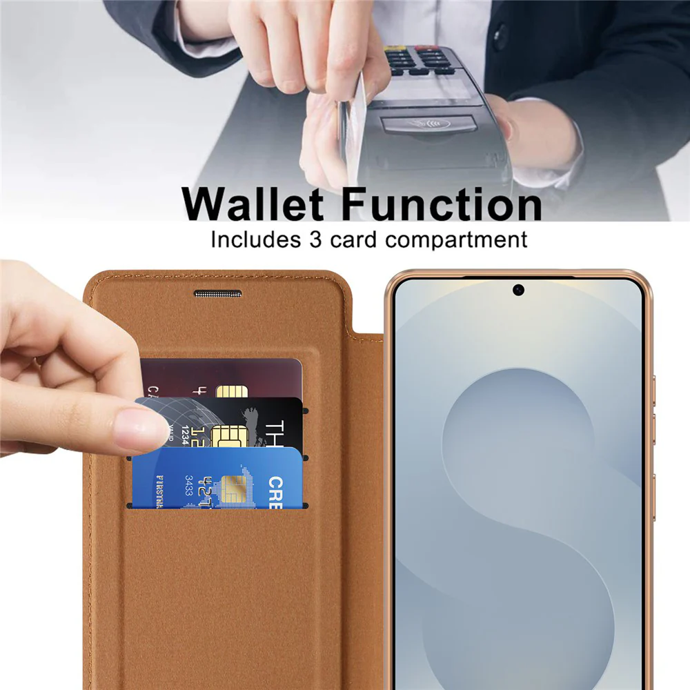 MagSafe Case for Samsung Galaxy S26 Ultra S948, Techsuit, SmartMag Book, Brown - Image 4