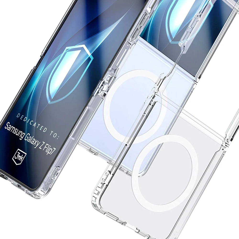 MagSafe Case for Samsung Galaxy Z Flip7 F766, 3MK, Armor MagCase, Transparent - Image 2