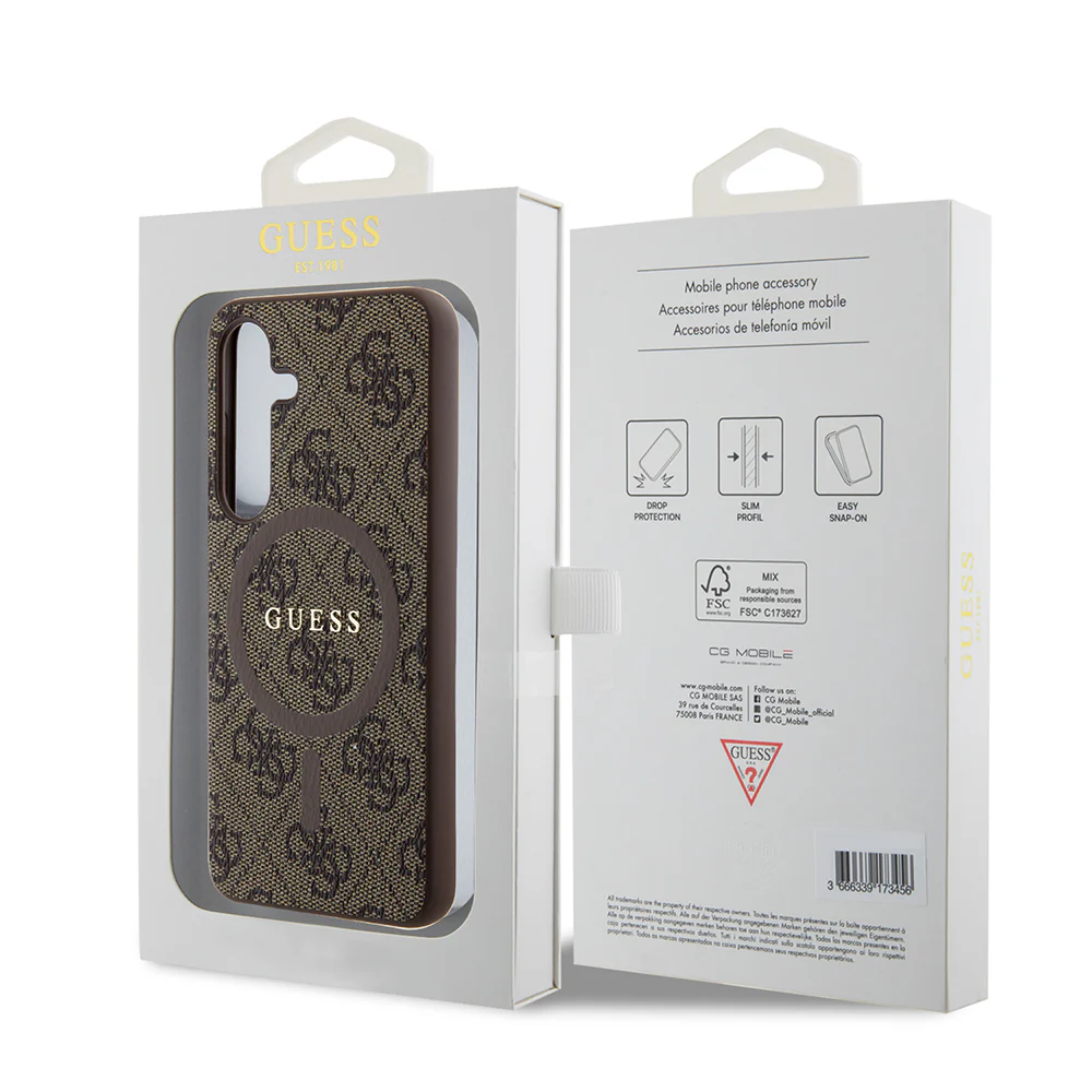 MagSafe Case for Samsung Galaxy Z Flip7 F766, Guess, 4G Collection, Brown - Image 7