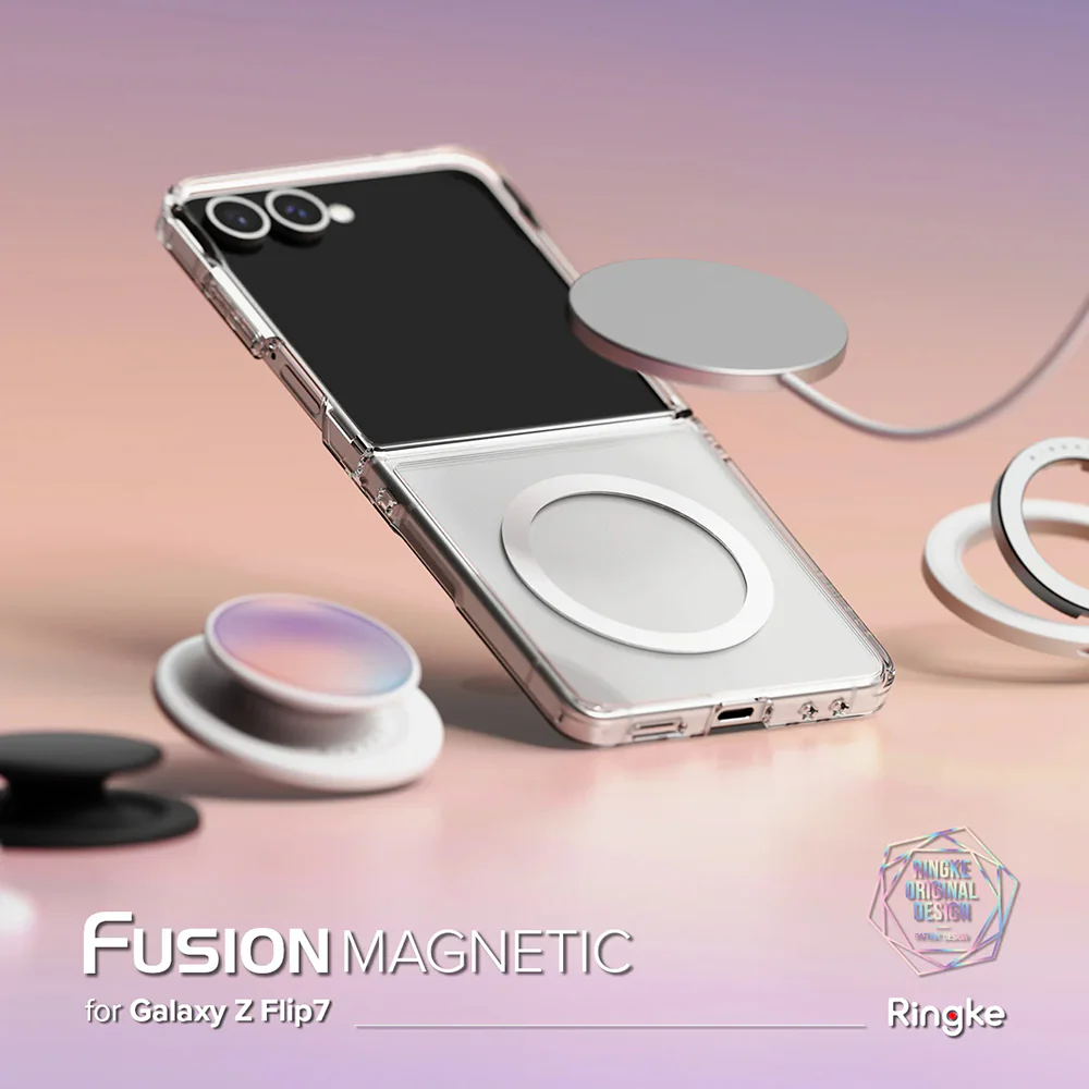 MagSafe Case for Samsung Galaxy Z Flip7 F766, Ringke, Fusion, Transparent - Image 2