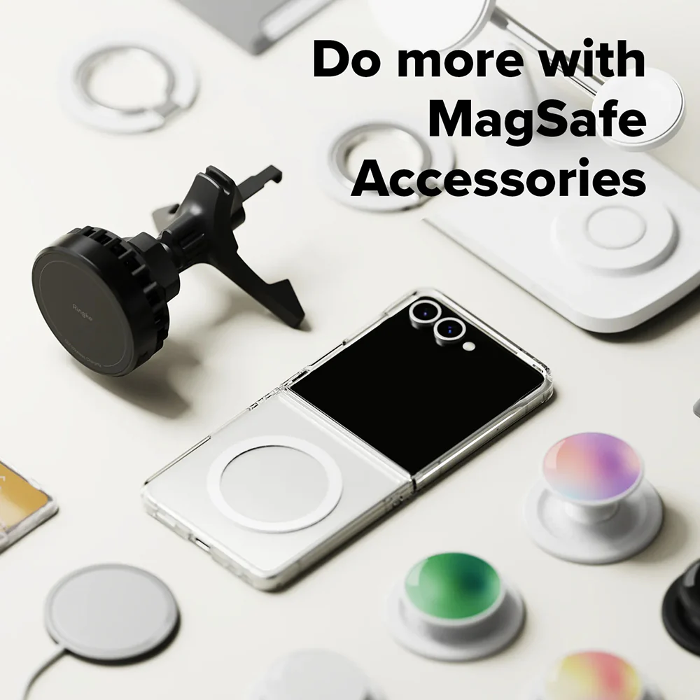 MagSafe Case for Samsung Galaxy Z Flip7 F766, Ringke, Fusion, Transparent - Image 4