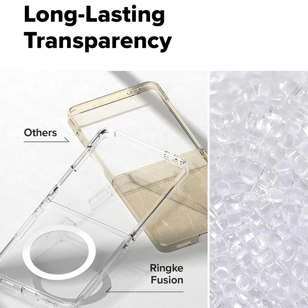 MagSafe Case for Samsung Galaxy Z Flip7 F766, Ringke, Fusion, Transparent - Image 5