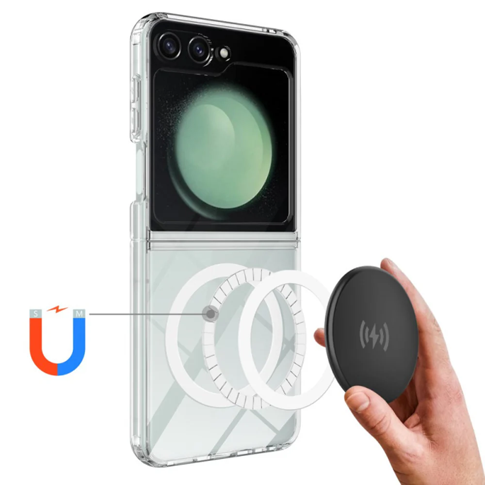 MagSafe Case for Samsung Galaxy Z Flip7 FE F761 / Z Flip6 F741, Techsuit, Pro, Transparent - Image 4