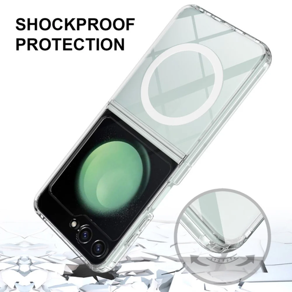 MagSafe Case for Samsung Galaxy Z Flip7 FE F761 / Z Flip6 F741, Techsuit, Pro, Transparent - Image 5