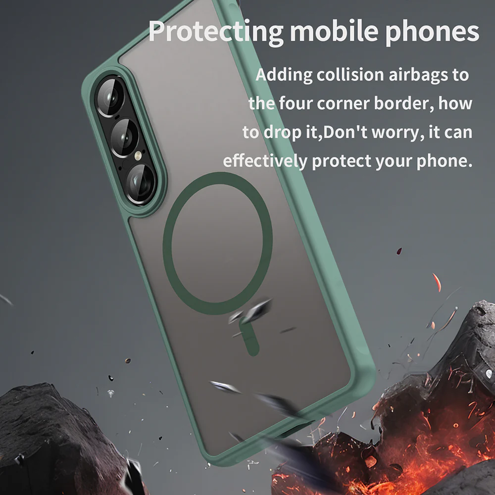 MagSafe Case for Sony Xperia 1 VII, Techsuit, HaloFrost II, Green - Image 5