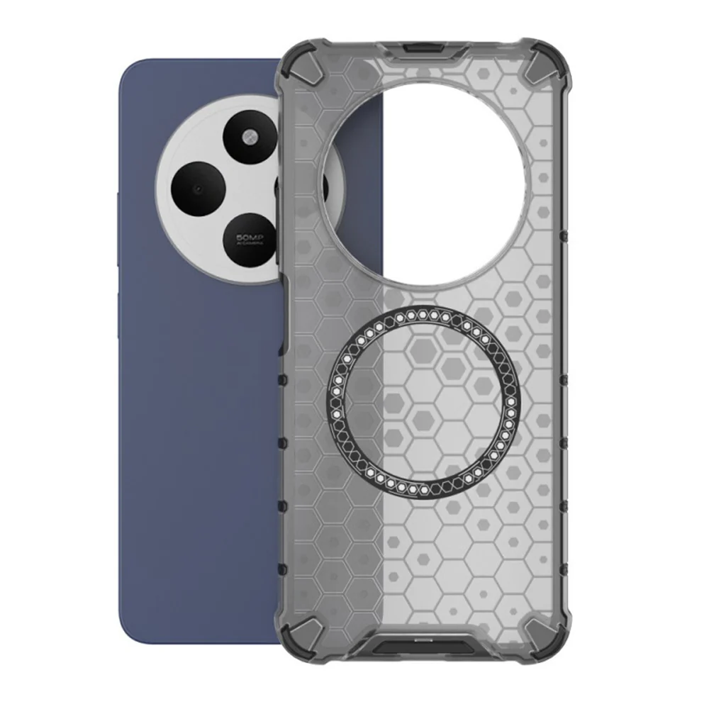 MagSafe Case for Xiaomi Poco C75 / Redmi 14C, Techsuit, HoneyComb Shield, Black - Image 2