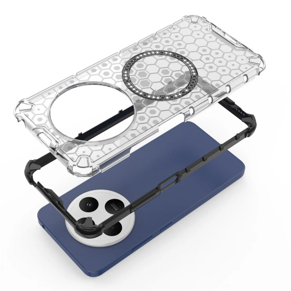 MagSafe Case for Xiaomi Poco C75 / Redmi 14C, Techsuit, HoneyComb Shield, Black - Image 4