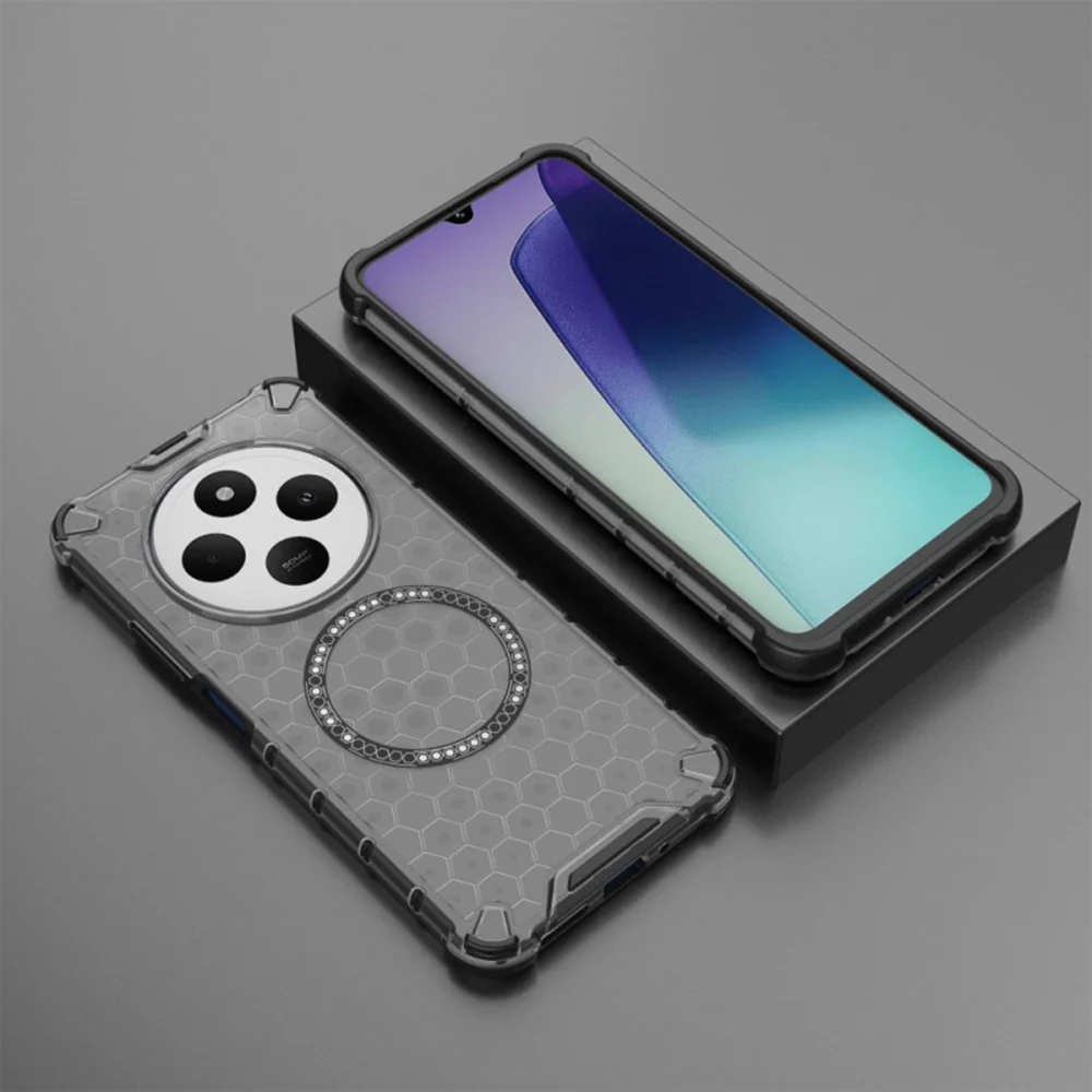 MagSafe Case for Xiaomi Poco C75 / Redmi 14C, Techsuit, HoneyComb Shield, Black - Image 6