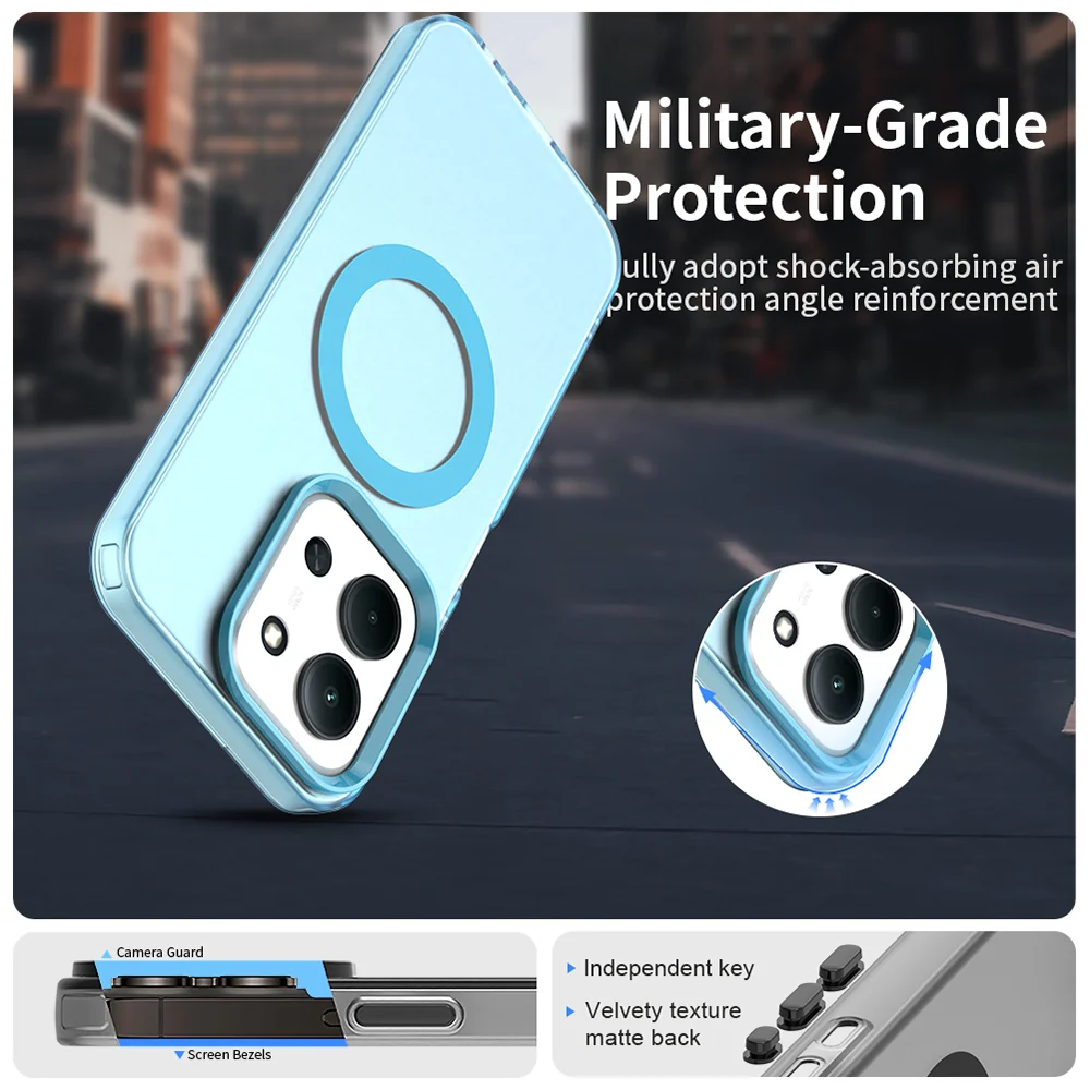 MagSafe Case for Xiaomi Poco C85 4G / Redmi 15C 5G / 15C 4G, Techsuit, CandyCase, Blue - Image 4