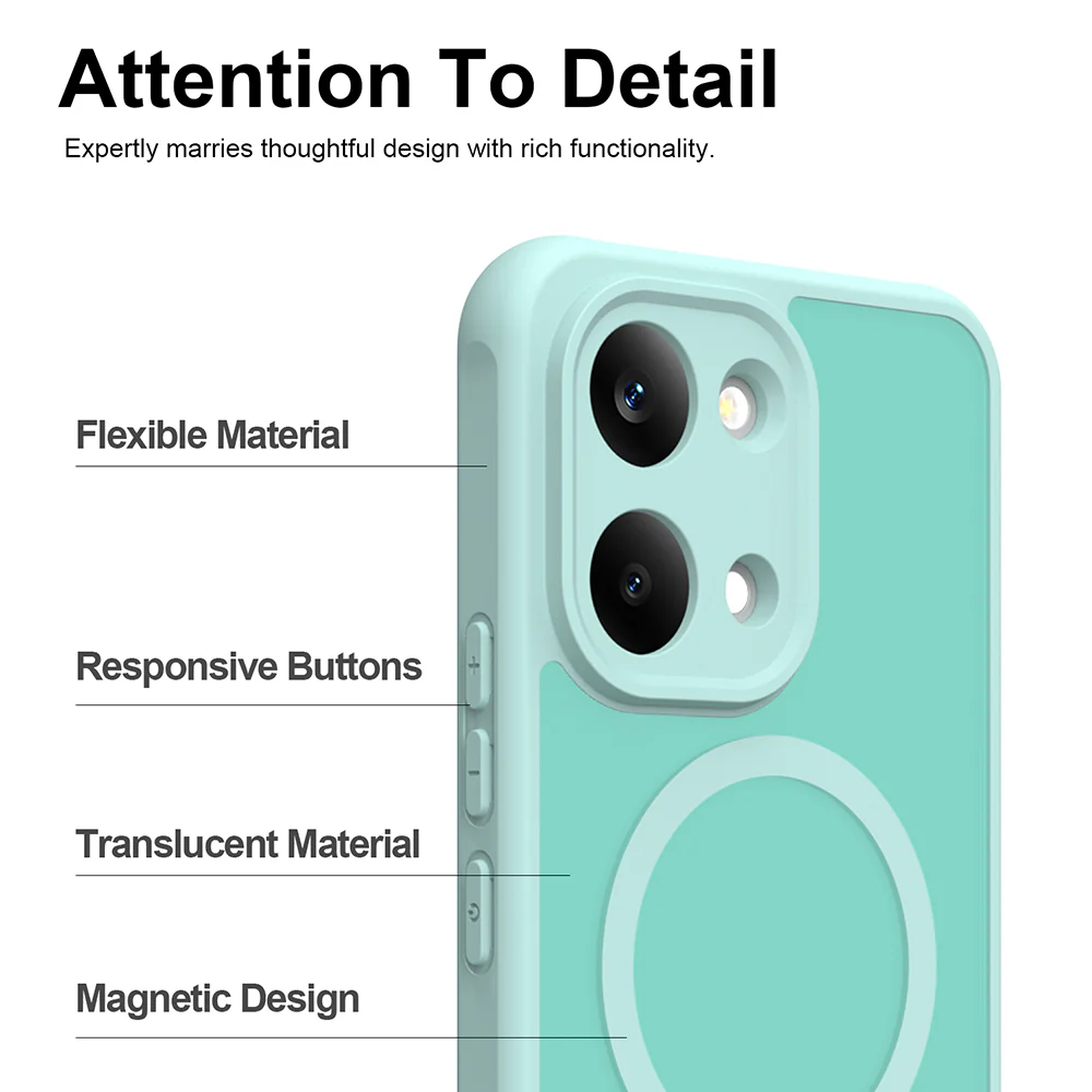MagSafe Case for Xiaomi Poco X8 Pro Max, Techsuit, HaloFrost II, Light Green - Image 3