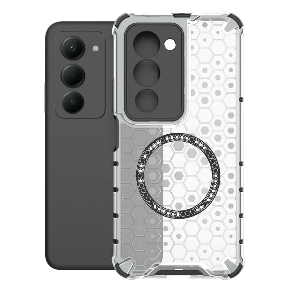 MagSafe Case for Xiaomi Redmi 15 5G / 15 4G, Techsuit, HoneyComb Shield, White - Image 2