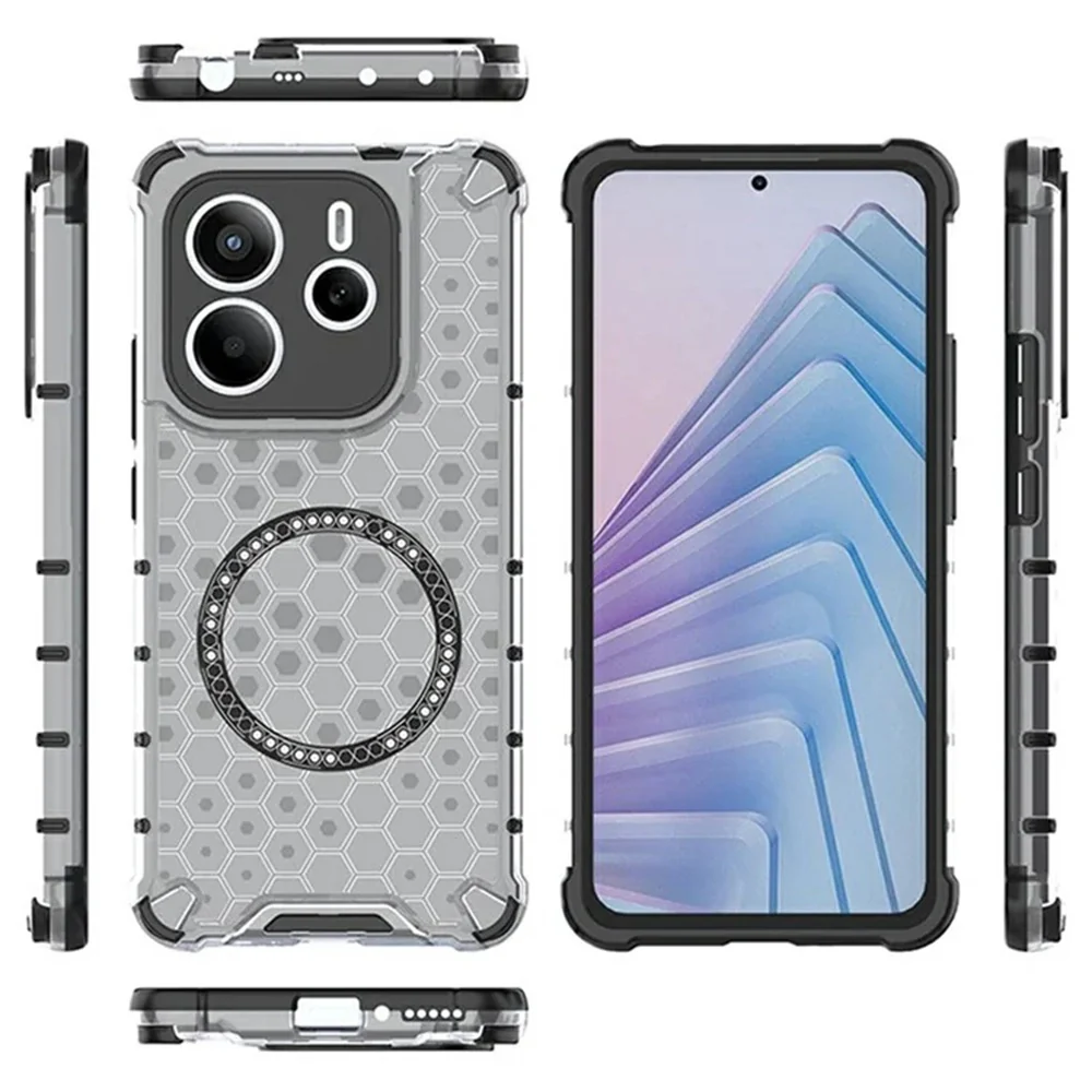 MagSafe Case for Xiaomi Redmi Note 14 5G, Techsuit, HoneyComb Shield, Black - Image 6