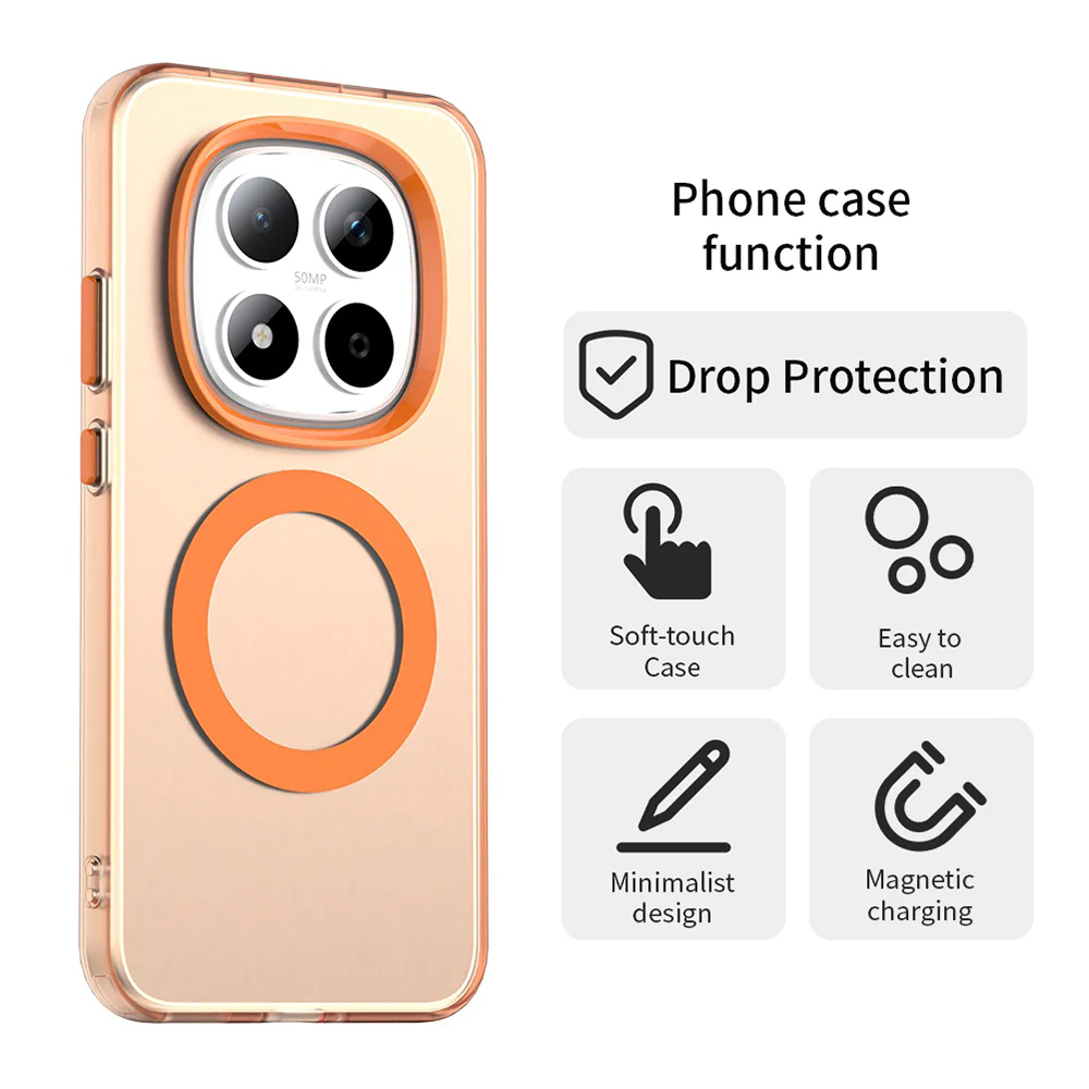MagSafe Case for Xiaomi Redmi Note 15 Pro 5G, Techsuit, CandyCase, Orange - Image 2