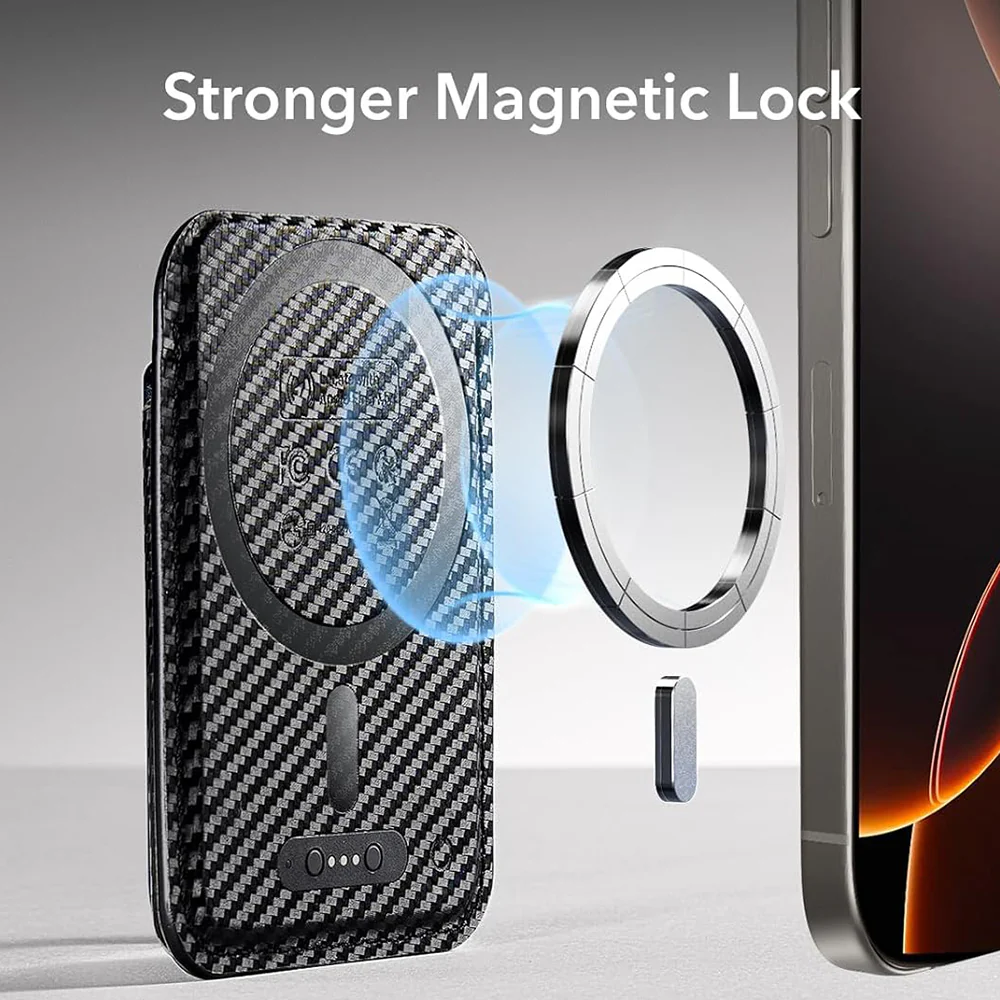 Magsafe Wallet, ESR, Classic Geo Carbon, Black - Image 2