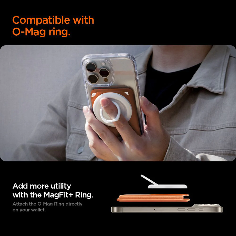 MagSafe Wallet, Spigen, Valentinus MagFit+, Orange AFA11340 - Image 6
