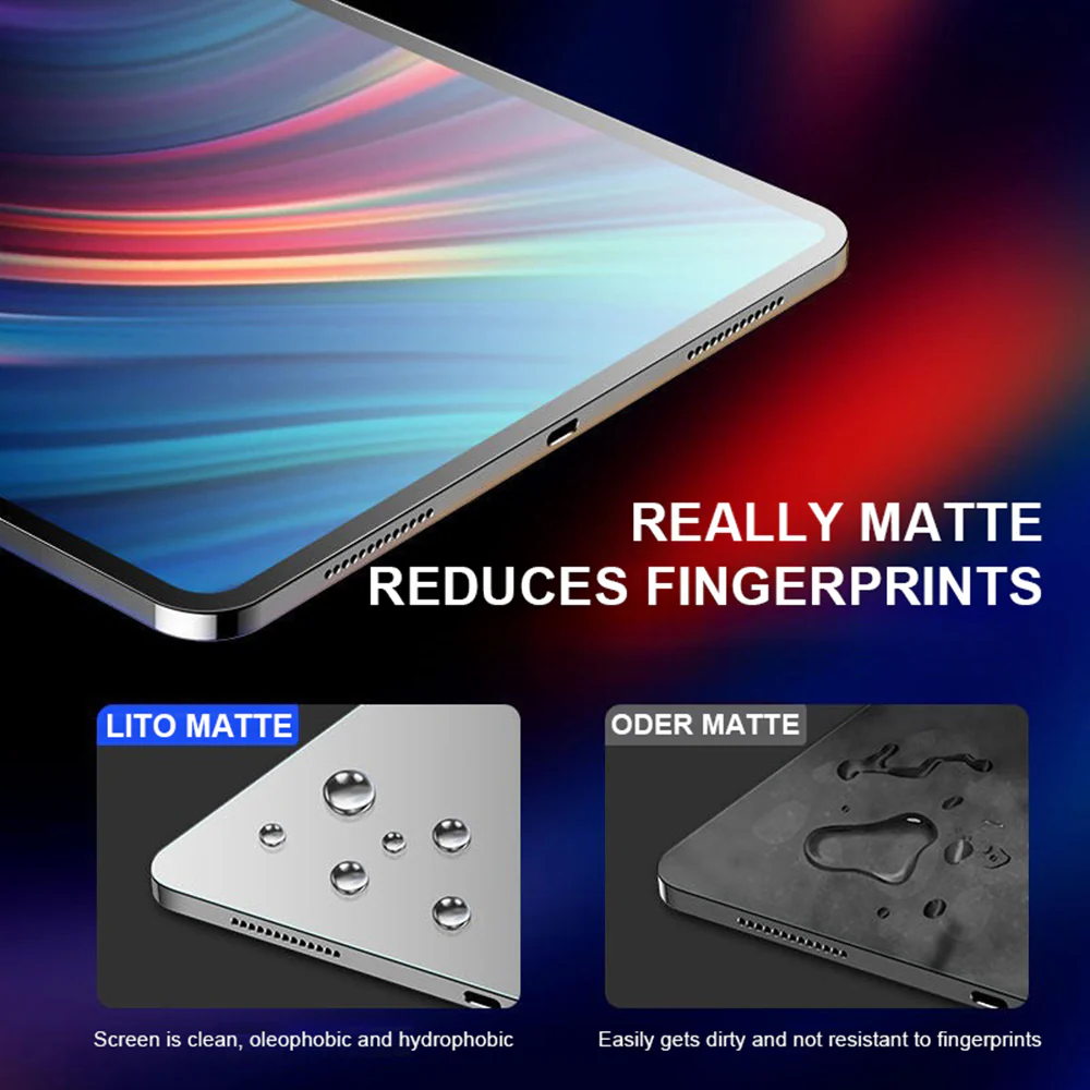 Matte Screen Protector Lito Classic for Apple iPad Pro 11 (2024), Tempered Glass, Full Glue, 2.5D - Image 2