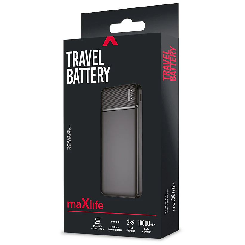 MaXlife MXPB-01 External Battery, 10000mAh, 12W, 2 x USB-A, Black - Image 9