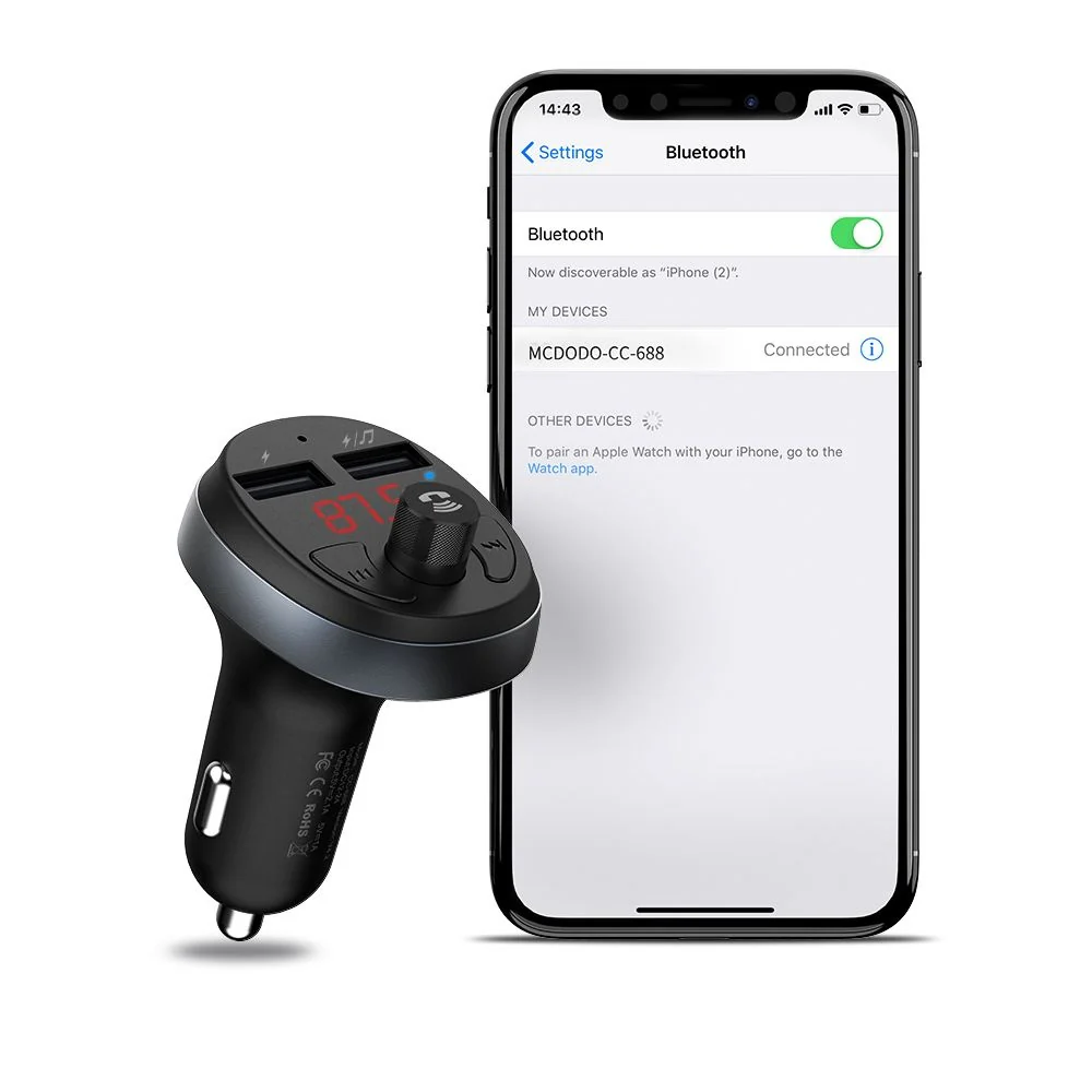 McDodo Bluetooth FM Modulator, 2 x USB-A - Image 12