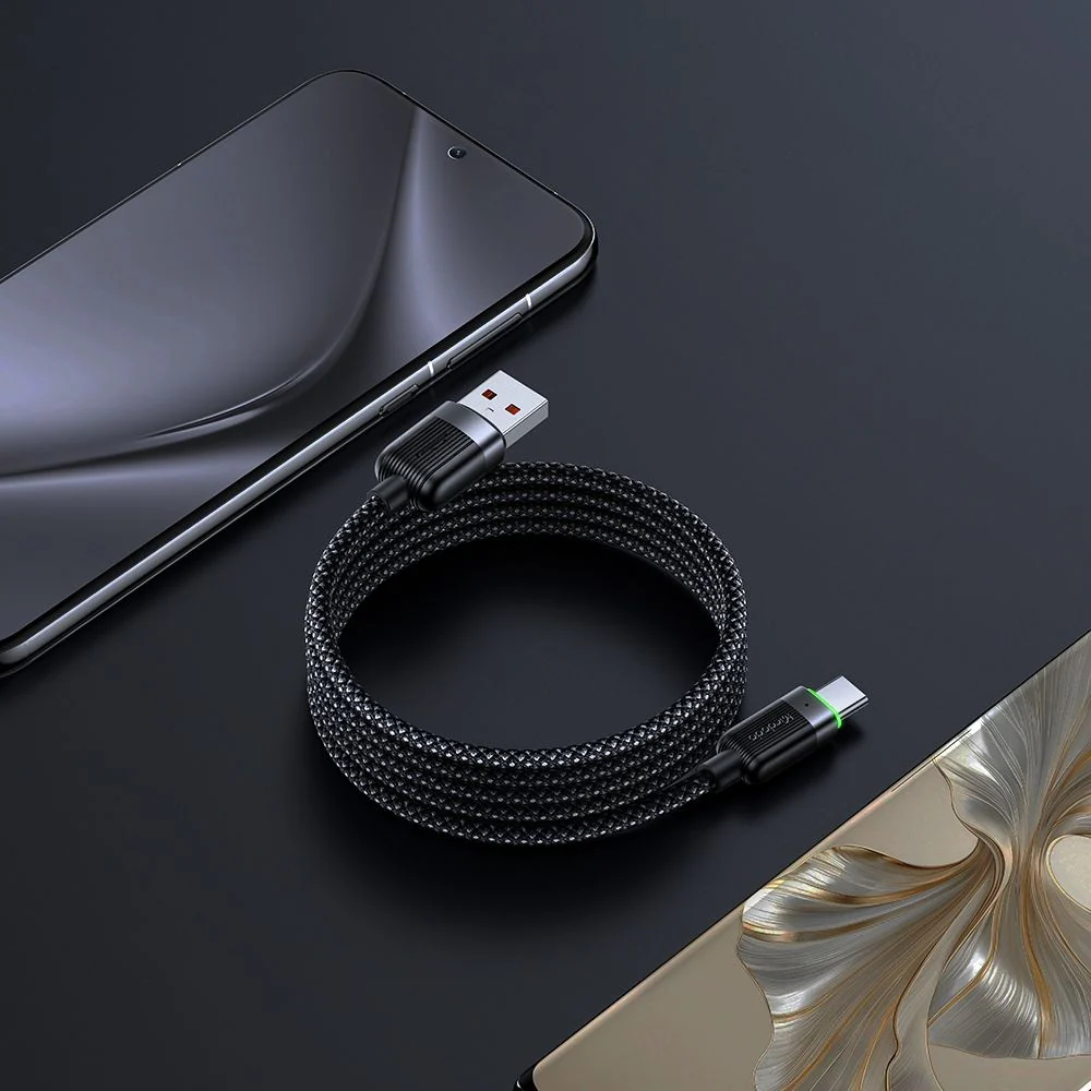 McDodo CA-5650 Self Winding USB-A to USB-C Data and Charging Cable, 66W, 1.2m, Black - Image 5