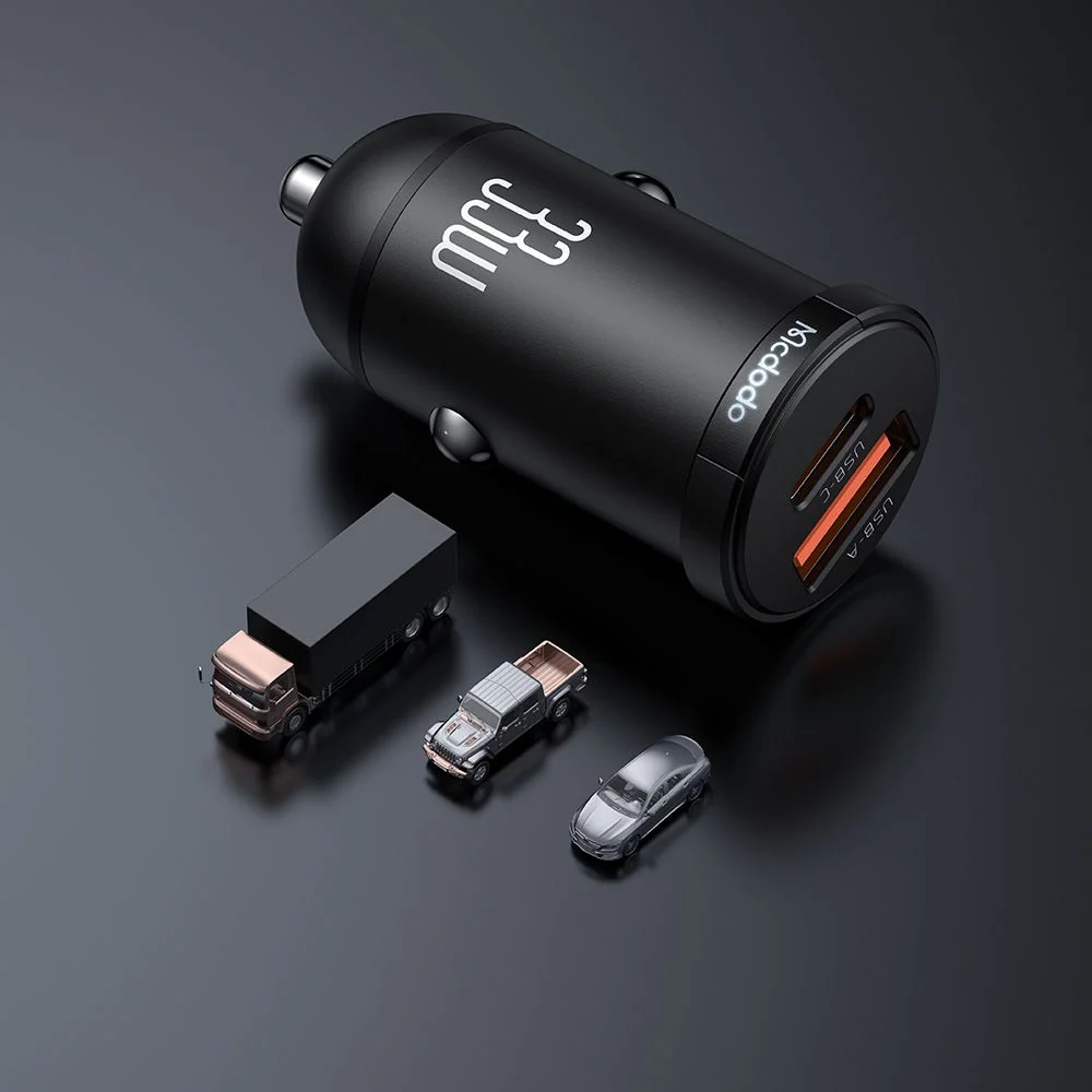 McDodo CC-2320 Cool Car Charger, 33W, 3A, 1 x USB-A - 1 x USB-C, Black - Image 4