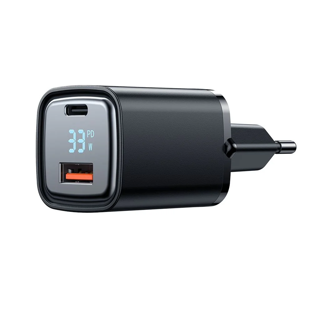 McDodo CH-1701 Graphite Display Network Charger, 33W, 3A, 1 x USB-A - 1 x USB-C, Black - Image 2