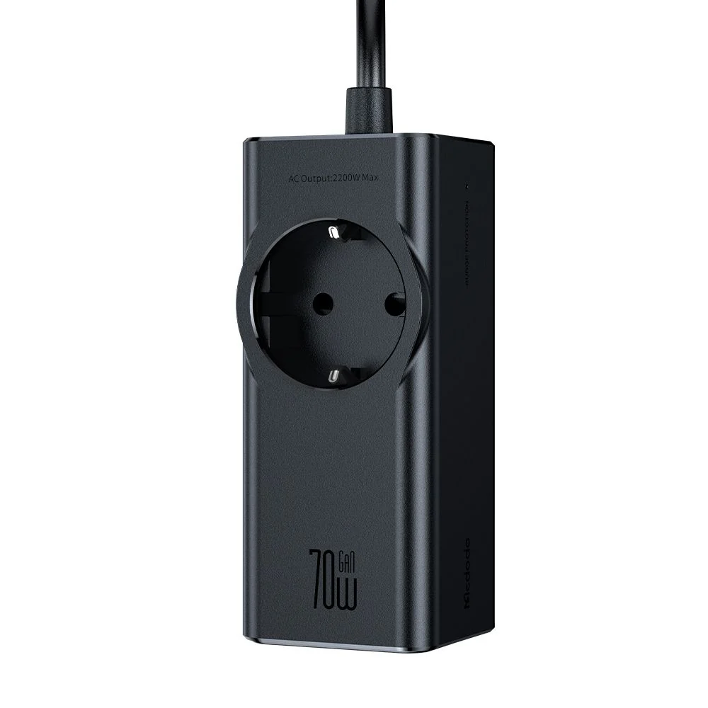 McDodo CH-4620 Extension Cord, 1 x Schuko - 1 x USB-A - 2 x USB-C, Black - Image 5