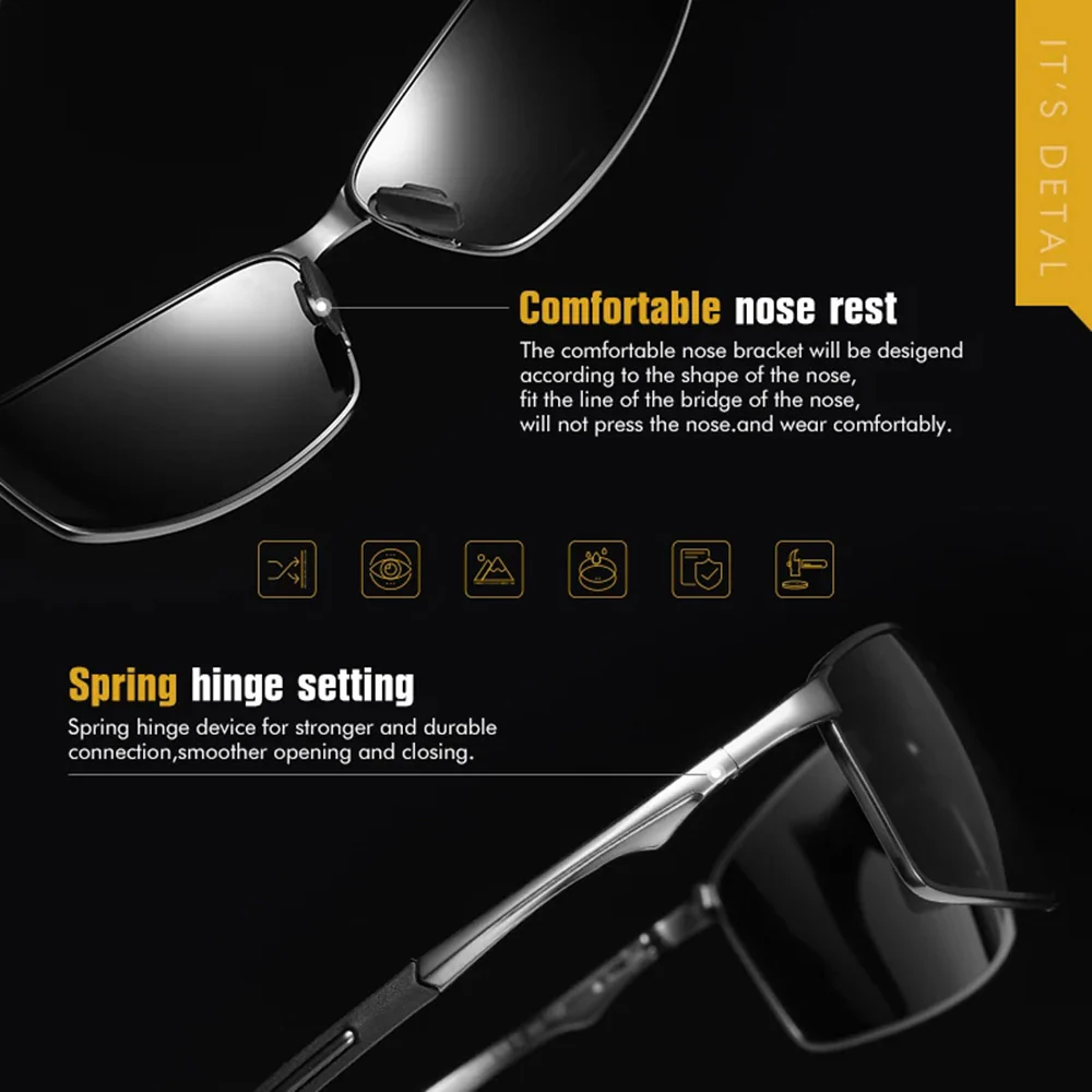 Men's Techsuit 559 Sunglasses, Polarized, UV Protection, Black Gray - Image 3