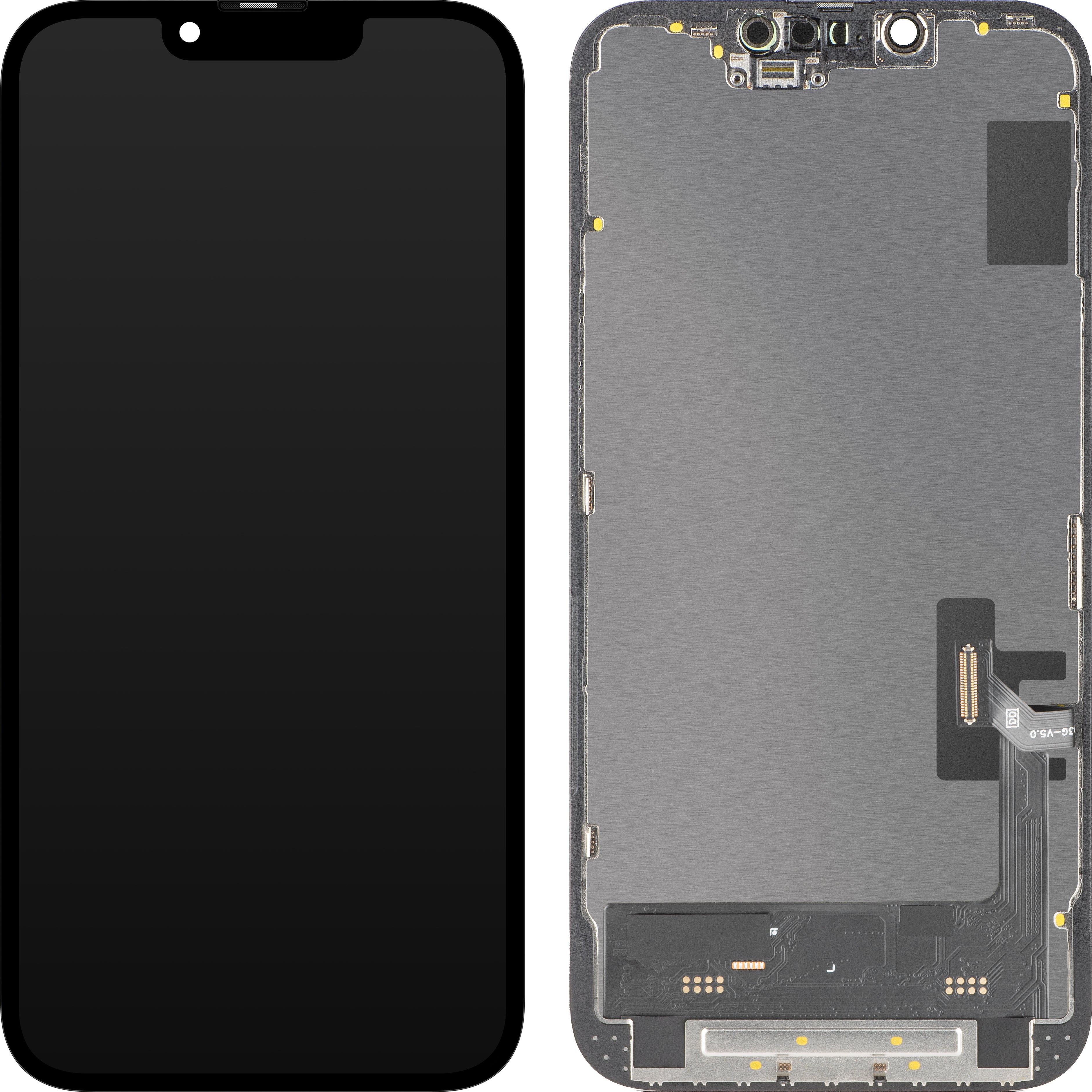 MP Touchscreen Display compatible with Apple iPhone 14, with Frame, Soft OLED FHD 120Hz IC Movable Version, Black - Image 2