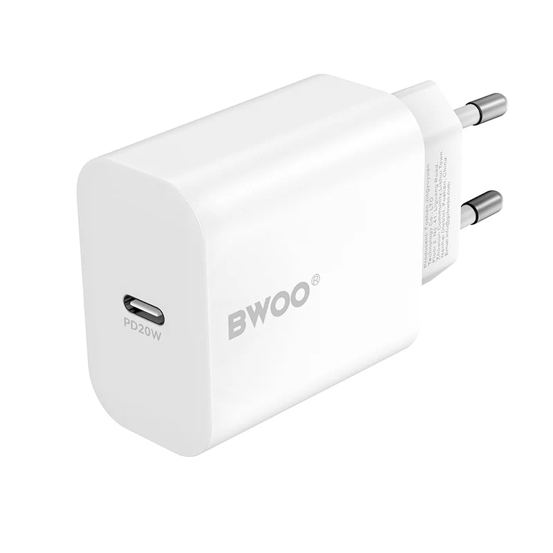 Network Charger with Lightning Cable BWOO CDA233, 20W, 3A, 1 x USB-C, White - Image 2