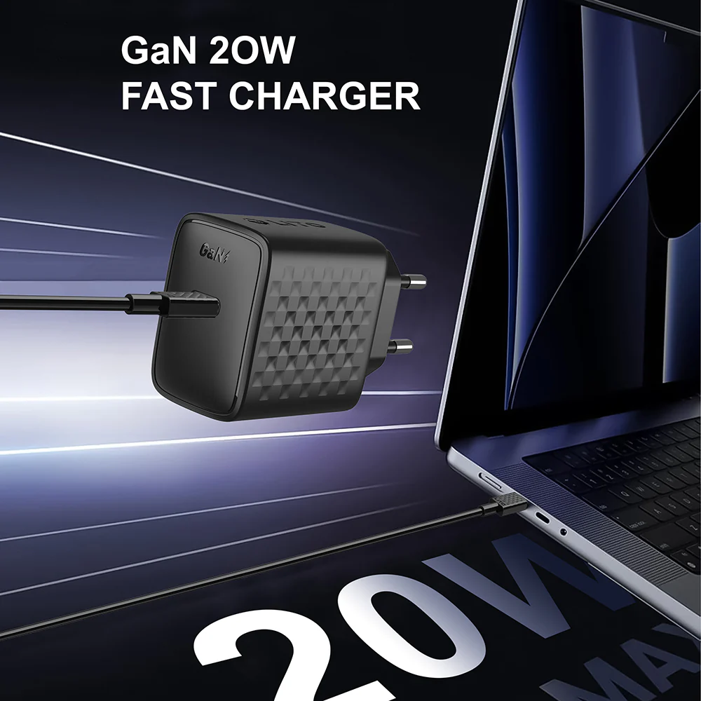 Network Charger with Lightning Cable Lito LC13L, 20W, 3A, 1 x USB-C, Black - Image 5