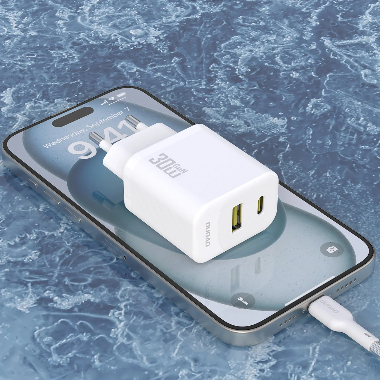 Network Charger with USB-C Cable Dudao A27TCEU, 30W, 1 x USB-A - 1 x USB-C, White - Image 5